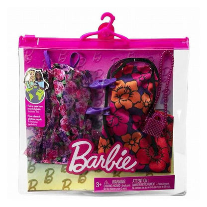 マテル HJT35 バービー ファッション 2パック フローラルパフスリーブとドレスセット(代引不可)