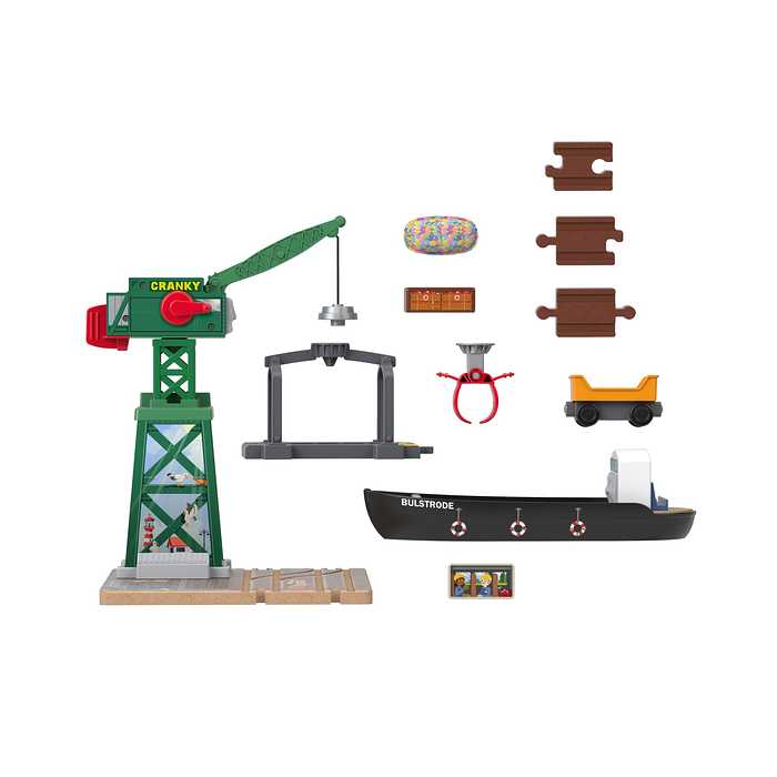 きかんしゃトーマス 木製レールシリーズ Thomas クランキーとバルストロードのはたらくブレンダムの港 3才 車 電車 クレーン 木製玩具 機関車トーマス きかんしゃトーマス(代引不可)