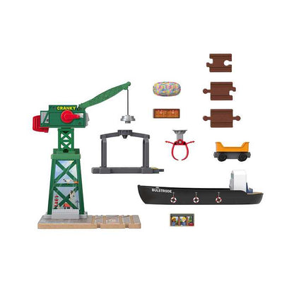 きかんしゃトーマス 木製レールシリーズ Thomas クランキーとバルストロードのはたらくブレンダムの港 3才 車 電車 クレーン 木製玩具 機関車トーマス きかんしゃトーマス(代引不可)