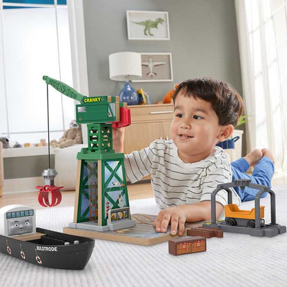 きかんしゃトーマス 木製レールシリーズ Thomas クランキーとバルストロードのはたらくブレンダムの港 3才 車 電車 クレーン 木製玩具 機関車トーマス きかんしゃトーマス(代引不可)