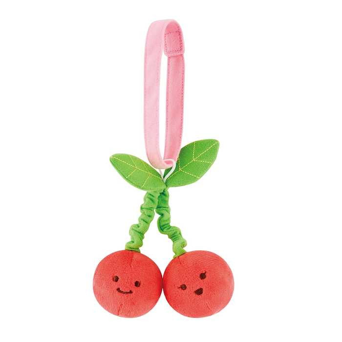 ファインモーター ミニラトル びよよん さくらんぼ ベビー 知育玩具 食べ物モチーフ 指先遊び 出産祝い ギフト 赤ちゃん 布製 かわいい プレゼント ピンク プレゼント 子ども 子供 キッズ クリスマス(代引不可)