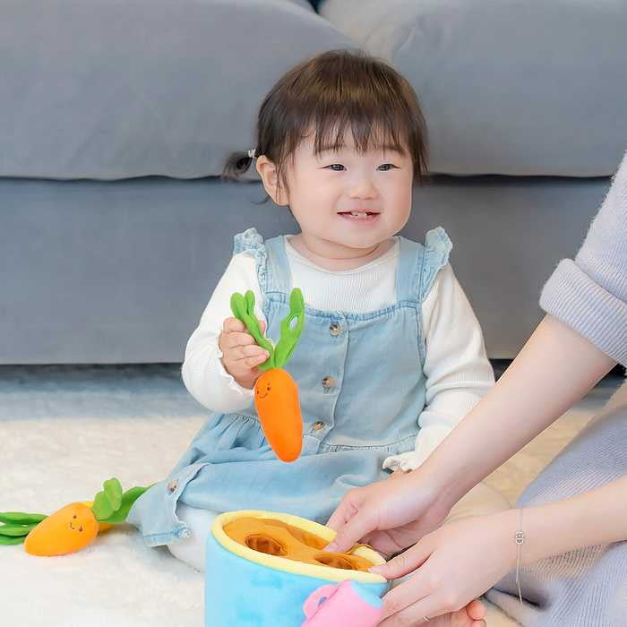 ミニファームシリーズ ぱりぱりにんじん畑 ベビー ファインモータートイ 知育玩具 お世話遊び 指先遊び 出産祝い ギフト 赤ちゃん 布製 野菜 かわいい プレゼント 子供 キッズ 子ども クリスマス(代引不可)