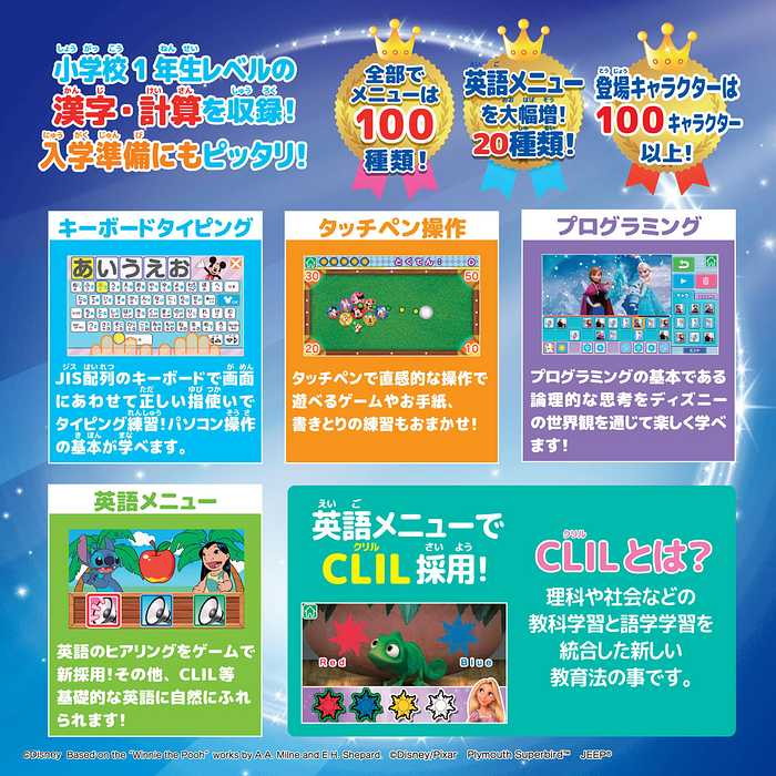 バンダイ ディズニー&ディズニー/ピクサーキャラクターズ パソコンとタブレットの2WAYで遊べる! ワンダフルドリームタッチパソコン(代引不可)