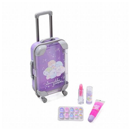 すみっコぐらし ミニキャリーケースメイクセット キッズコスメ すみっこ リップグロス つけ爪 おしゃれ お出かけ プレゼント ギフト ヘアメイク 女の子 メイク おしゃれ 女の子(代引不可)