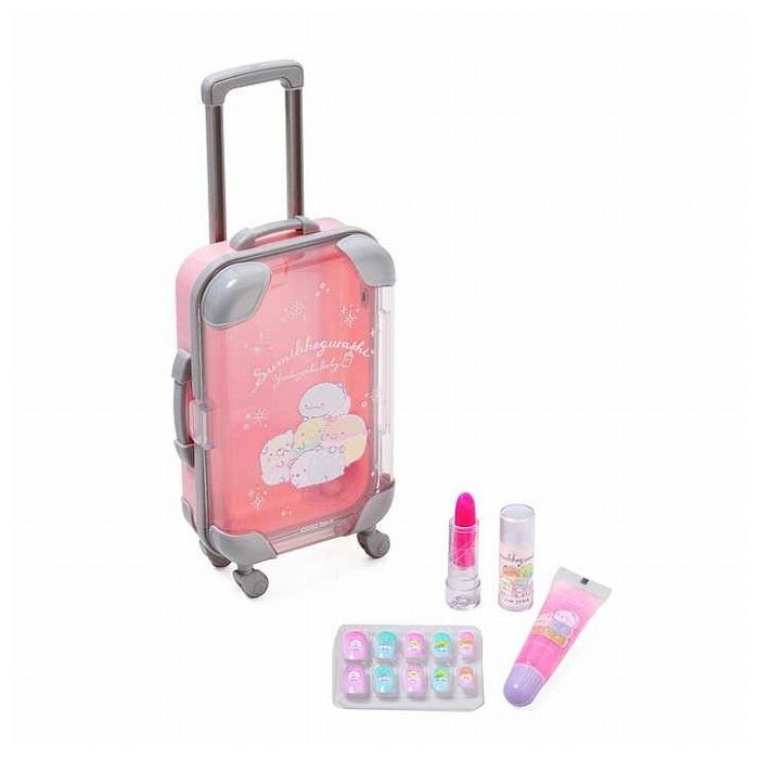 すみっコぐらし ミニキャリーケースメイクセット キッズコスメ すみっこ リップグロス つけ爪 おしゃれ お出かけ プレゼント ギフト ヘアメイク 女の子 メイク おしゃれ 女の子(代引不可)