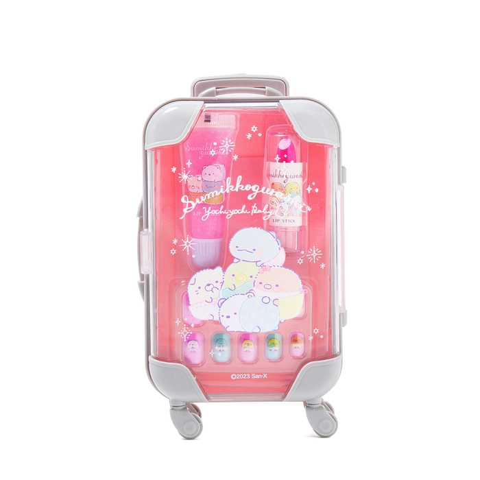 すみっコぐらし ミニキャリーケースメイクセット キッズコスメ すみっこ リップグロス つけ爪 おしゃれ お出かけ プレゼント ギフト ヘアメイク 女の子 メイク おしゃれ 女の子(代引不可)