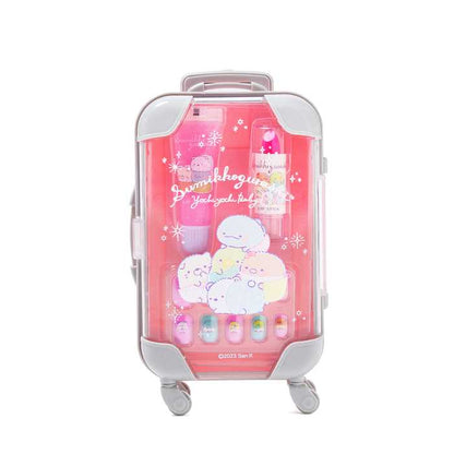 すみっコぐらし ミニキャリーケースメイクセット キッズコスメ すみっこ リップグロス つけ爪 おしゃれ お出かけ プレゼント ギフト ヘアメイク 女の子 メイク おしゃれ 女の子(代引不可)