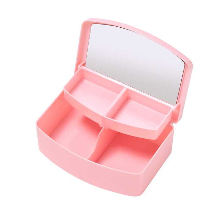 すみっコぐらし ミラー付き コスメボックス メイクセット アイシャドウ リップスティック ネイルカラー ヘアゴム リング ヘアメイク プレゼント 女の子 子供 子ども キッズ(代引不可)