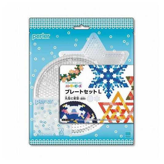 カワダ パーラービーズ プレートセット L 丸形と星形(透明)(代引不可)