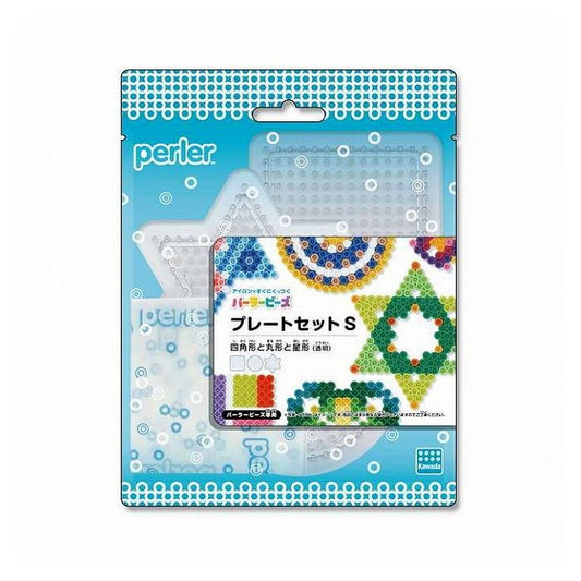 カワダ パーラービーズ プレートセット S 四角形と丸形と星形(透明)(代引不可)