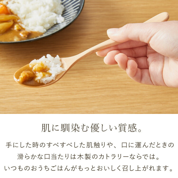【食洗機対応】カレースプーン 5本セット 18cm 木製 漆塗り 白木 天然木 カレー スープ スプーン おしゃれ カフェ風 ナチュラル ブラウン カトラリー 漆器 軽い 軽量 洗える 北欧(代引不可)