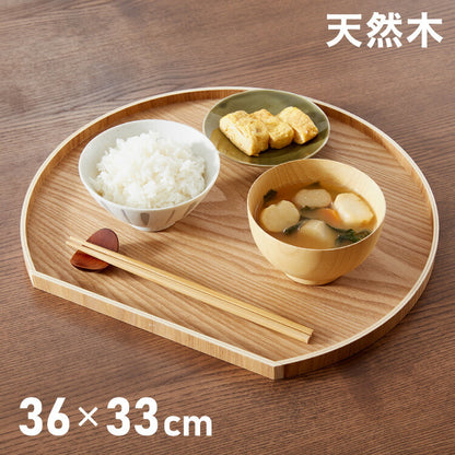 半月盆 36cm お盆 天然木 半月膳 お盆 トレー ナチュラル 食卓 プレイスマット ランチョンマット ランチ 和食 洋食 和室 洋室 洋風 和風 正月 来客用 おもてなし シンプル(代引不可)