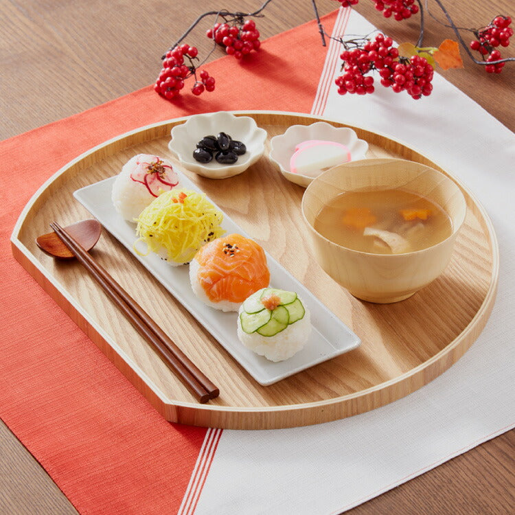 半月盆 36cm お盆 天然木 半月膳 お盆 トレー ナチュラル 食卓 プレイスマット ランチョンマット ランチ 和食 洋食 和室 洋室 洋風 和風 正月 来客用 おもてなし シンプル(代引不可)