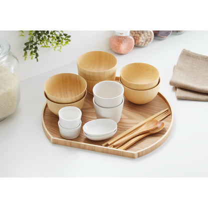 半月盆 36cm お盆 天然木 半月膳 お盆 トレー ナチュラル 食卓 プレイスマット ランチョンマット ランチ 和食 洋食 和室 洋室 洋風 和風 正月 来客用 おもてなし シンプル(代引不可)
