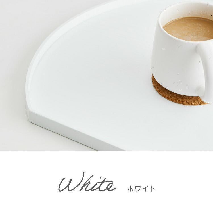 滑り止め加工 天然木のカラー半月盆 36cm お盆 半月盆 半月膳 トレー ノンスリップ 滑らない 天然木 食卓 プレイスマット ランチョンマット ランチ すべらない 滑り止め加工 すべり止め加工(代引不可)