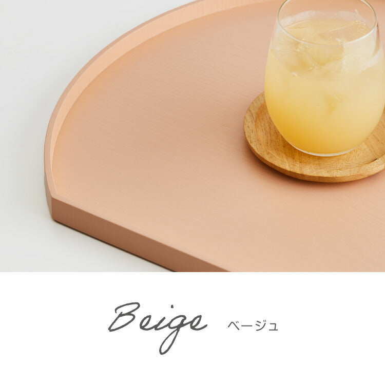 滑り止め加工 天然木のカラー半月盆 36cm お盆 半月盆 半月膳 トレー ノンスリップ 滑らない 天然木 食卓 プレイスマット ランチョンマット ランチ すべらない 滑り止め加工 すべり止め加工(代引不可)