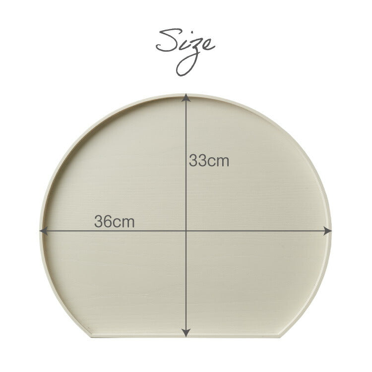 滑り止め加工 天然木のカラー半月盆 36cm お盆 半月盆 半月膳 トレー ノンスリップ 滑らない 天然木 食卓 プレイスマット ランチョンマット ランチ すべらない 滑り止め加工 すべり止め加工(代引不可)