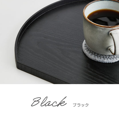 天然木のカラー半月盆 36cm お盆 半月盆 半月膳 トレー 天然木 食卓 プレイスマット ランチョンマット ランチ 和食 洋食 和室 洋室 洋風 和風 正月 来客用 おもてなし シンプル(代引不可)