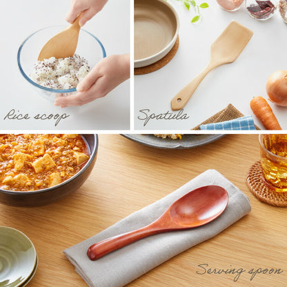 【食洗機対応】木製 キッチンツール 5点セット 天然木 おしゃれ 洗える 炒めへら ヘラ フライ返し しゃもじ お玉 取り分けスプーン ターナー セット キッチン雑貨 調理器具 ナチュラル 白木 漆塗り(代引不可)