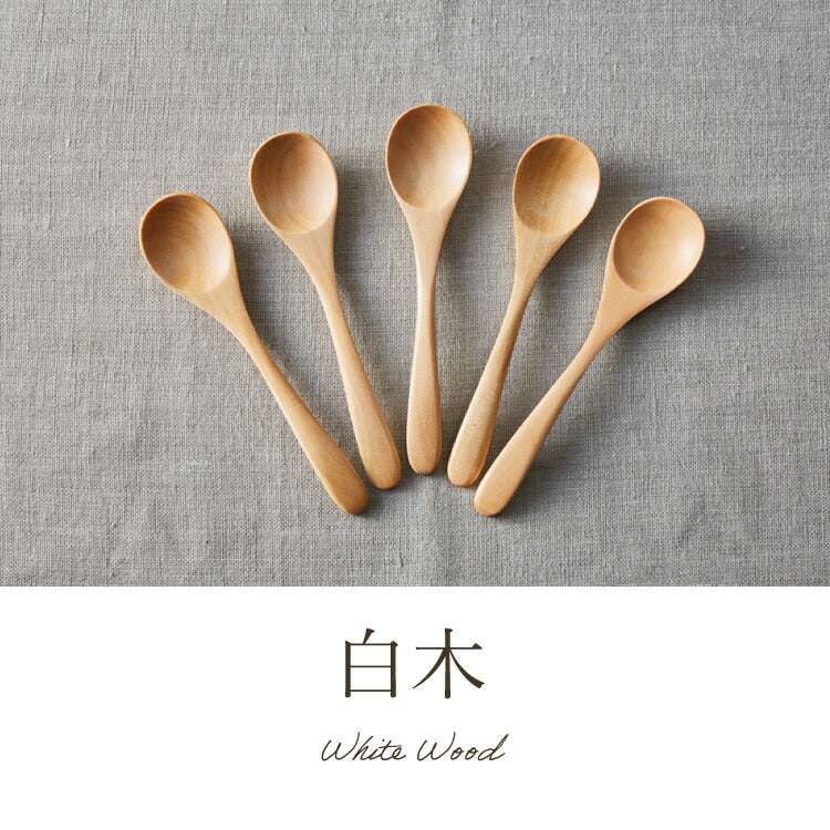 【食洗機対応】ティースプーン 5本セット 12.5cm 木製 漆塗り 白木 天然木 コーヒースプーン デザートスプーン おしゃれ カフェ風 ナチュラル ブラウン カトラリー 漆器 軽い 軽量 洗える 北欧(代引不可)【メール便配送】