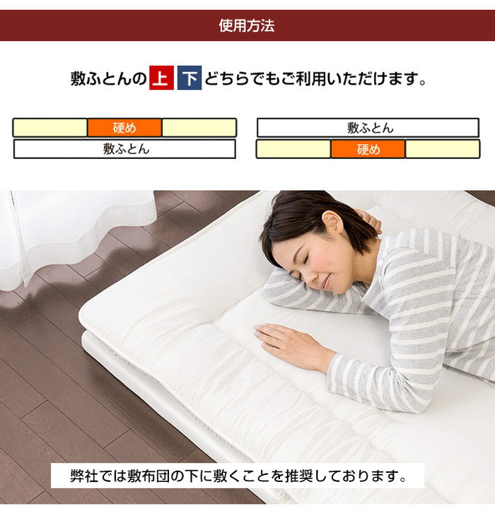 日本製 逃湿 バランス マットレス シングル セミダブル ダブル 厚さ5cm 硬め 三つ折り 3つ折り 4つ折り 折りたたみ 高反発 コンパクト 収納 ウレタン トッパー 白(代引不可)