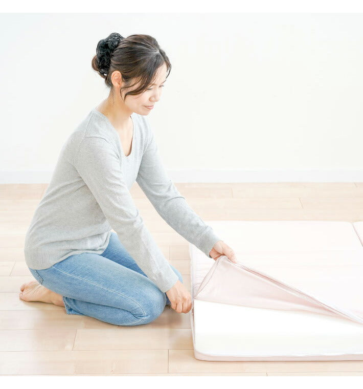 マットレス 高反発 三つ折り 折りたたみ シングル 極厚10cm 安心の日本製 硬め ウレタンマット ベッドマットレス 3つ折り 130N 硬い 高硬度 敷布団 敷き布団 国産 洗えるカバー(代引不可)