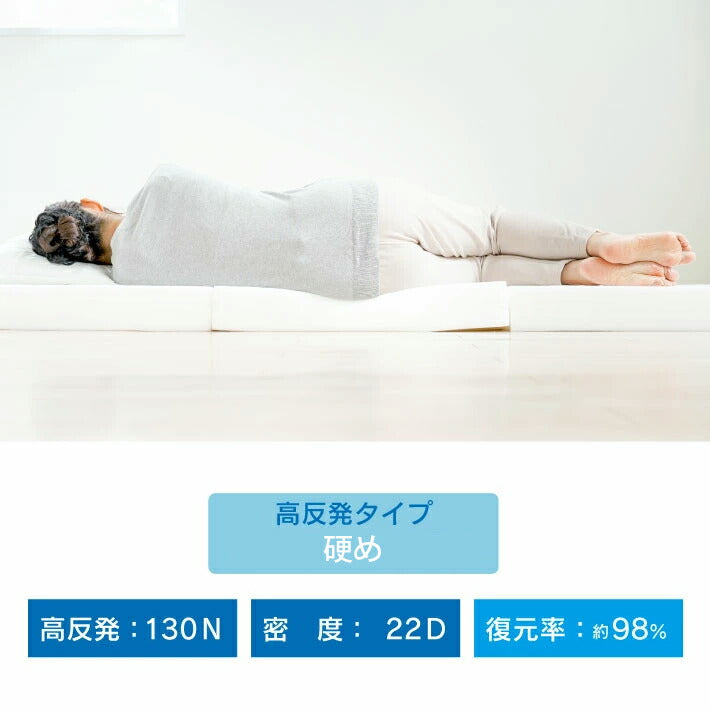 マットレス 高反発 三つ折り 折りたたみ シングル 極厚10cm 安心の日本製 硬め ウレタンマット ベッドマットレス 3つ折り 130N 硬い 高硬度 敷布団 敷き布団 国産 洗えるカバー(代引不可)