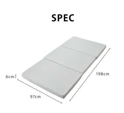 日本製 三つ折り 高弾性 高反発 マットレス シングルマット 150N かたい ウォッシャブル 軽量 トッパー ノンコイル 体圧分散 寝返り 厚さ6cm 6cm厚(代引不可)