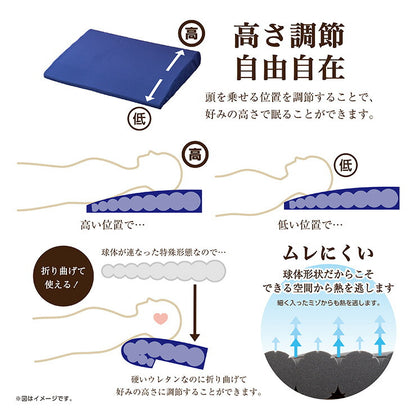 日本製 メディカル スリーパー ベルベール 高さ調節 まくら ピロー 抗菌 防臭 寝返り 寝違い 高反発 かため 洗える カバー 国産(代引不可)