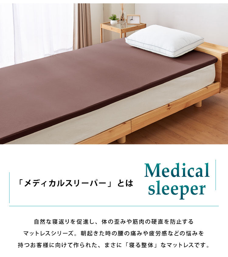 マットレス 日本製 メディカルスリーパー ネオ シングル セミダブル ダブル 高反発 厚さ4cm 国産 体圧分散 腰痛 寝返り カバー 洗える 硬め 145N トッパー(代引不可)