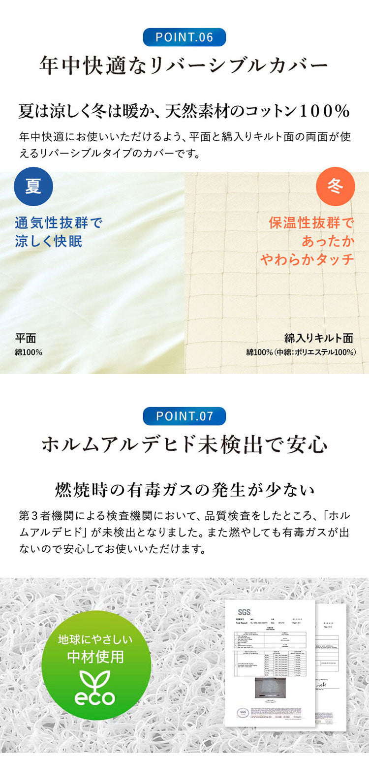 高機能素材 エアーアスリート 3つ折り マットレス ダブル 洗える 洗濯機 綿100% 日本製 体圧分散性 高反発 通気性 透水性 耐久性 洗える 防臭 へたりにくい 蒸れにくい 樹脂 ファイバー 三つ折り(代引不可)