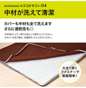 エアーアスリート 立体構造素材使用 1枚もの マットレス ダブル 年中使える耐圧分散マット 日本製 寝返りラクラク 通気性抜群 透水性 耐久性 高反発 防臭 硬め かため(代引不可)
