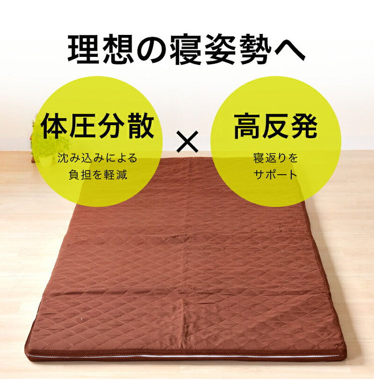 エアーアスリート 立体構造素材使用 1枚もの マットレス ダブル 年中使える耐圧分散マット 日本製 寝返りラクラク 通気性抜群 透水性 耐久性 高反発 防臭 硬め かため(代引不可)