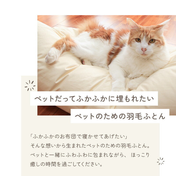 ペットの羽毛ふとん もぐるにゃん カバー付 Mサイズ 羽毛布団 洗え 洗濯可能 ペット ベッド ペット用 猫用 犬用 小型犬 防寒用 寝具 ネコ ねこ おしゃれ 可愛い かわいい 洗える ペットグッズ(代引不可)