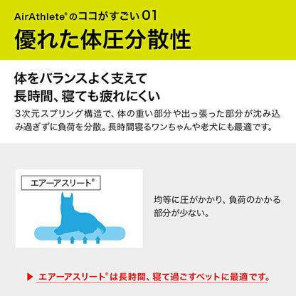 洗えるペット用敷布団 エアーアスリート 立体構造素材使用 L 110×75cm ペットマットレス 通気性 高反発 洗える 丸洗い 速乾性 水洗い ペットマット ペット 敷布団 硬め 硬い 高反発マット(代引不可)