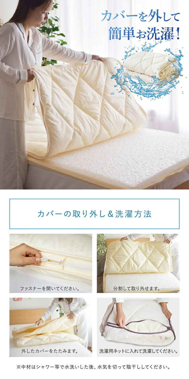 樹脂綿 全部洗える エアーアスリート 脱着式布団 日本製 シングルロング 100×210cm 3次元スプリング構造 敷布団 マットレス 高反発 耐久性 通気性 透水性 体圧分散 ヘたりにくい 洗える(代引不可)