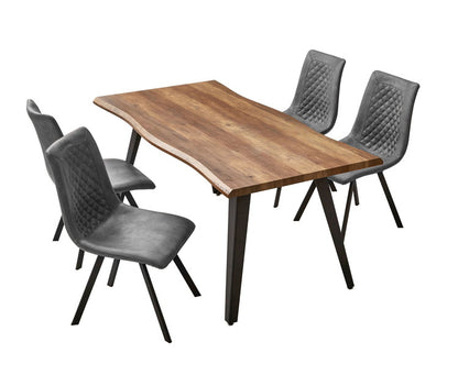 ダイニング5点セット 幅160cm 高さ72cm グレー ブラウン インテリア チェア チェアー いす イス 椅子 リビング ダイニングチェアー リビングチェア リビングチェアー テーブル デスク 机(代引不可)