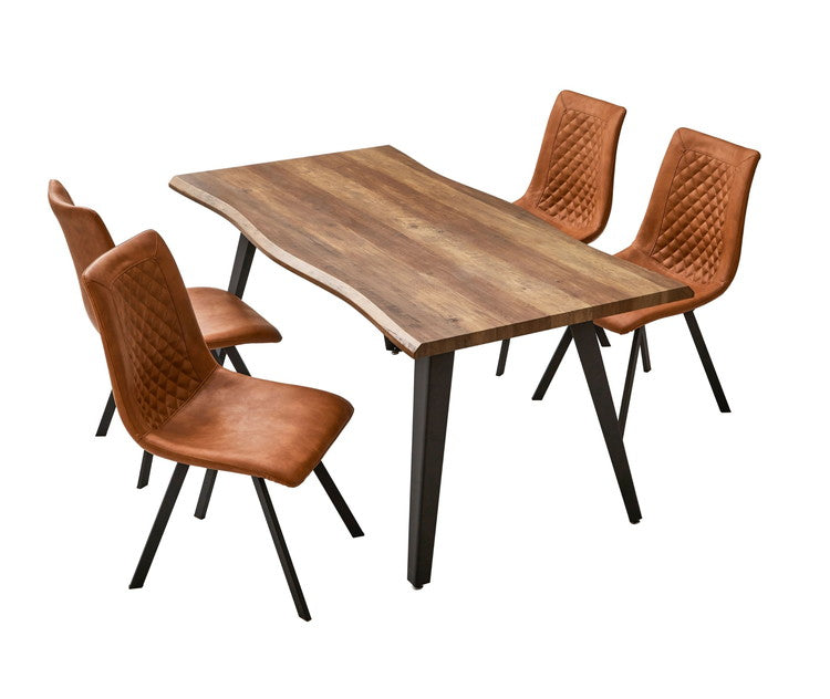 ダイニング5点セット 幅160cm 高さ72cm グレー ブラウン インテリア チェア チェアー いす イス 椅子 リビング ダイニングチェアー リビングチェア リビングチェアー テーブル デスク 机(代引不可)