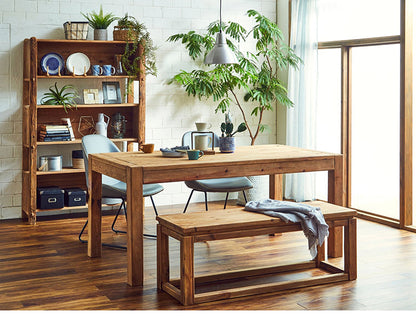 ダイニングベンチ 幅120 ビンテージ リサイクルパイン 古材 木製 木目 西海岸 おしゃれ インダストリアル 食卓テーブル おしゃれ 机 リビング(代引不可)