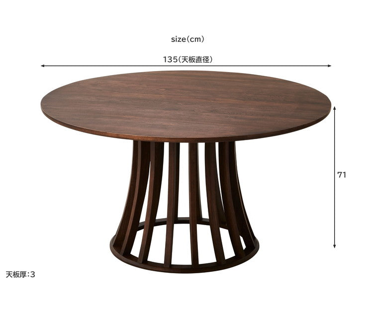 ダイニング6点セット 幅135cm 高さ71cm 円形 無垢材 インテリア チェア チェアー いす イス 椅子 リビング ダイニングチェアー リビングチェア リビングチェアー テーブル デスク 机(代引不可)