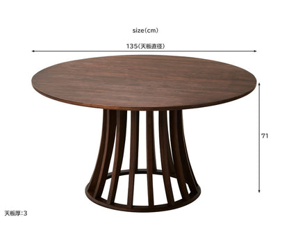 ダイニング6点セット 幅135cm 高さ71cm 円形 無垢材 インテリア チェア チェアー いす イス 椅子 リビング ダイニングチェアー リビングチェア リビングチェアー テーブル デスク 机(代引不可)