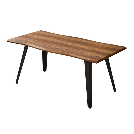 ダイニングテーブル 幅160cm 高さ72cm 単品 木目調 インテリア テーブル デスク 机 リビングテーブル つくえ ダイニングテーブル ナグリ加工 ヴィンテージ スチール脚 おしゃれ 食卓テーブル(代引不可)