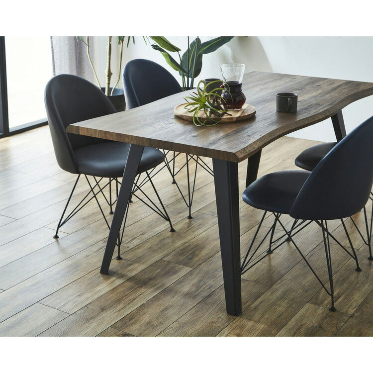 ダイニングテーブル 幅160cm 高さ72cm 単品 木目調 インテリア テーブル デスク 机 リビングテーブル つくえ ダイニングテーブル ナグリ加工 ヴィンテージ スチール脚 おしゃれ 食卓テーブル(代引不可)