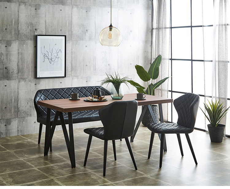 ダイニングセット ダイニング4点セット ダイニングテーブルセット 4人掛け 幅160 ホワイト 鏡面 ウォールナット ダイニング 食卓テーブル おしゃれ ダイニングベンチ ベンチ キルティング(代引不可)