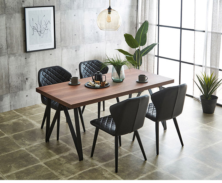 ダイニングセット ダイニング5点セット ダイニングテーブルセット 4人掛け 幅160 ホワイト 鏡面 ウォールナット ダイニング 食卓テーブル おしゃれ ダイニングチェア チェア キルティング(代引不可)