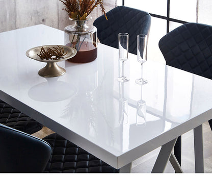 ダイニングテーブル 幅160 ホワイト 鏡面 ウォールナット ダイニング 食卓テーブル おしゃれ 木製 木目 モダン テーブル 机 白 リビング(代引不可)