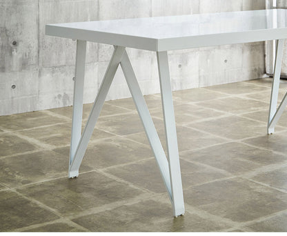 ダイニングテーブル 幅160 ホワイト 鏡面 ウォールナット ダイニング 食卓テーブル おしゃれ 木製 木目 モダン テーブル 机 白 リビング(代引不可)