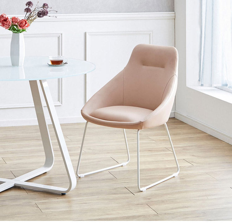 ダイニングチェア 2脚セット チェア おしゃれ シェルチェア アイボリー ピンク PU カジュアル 椅子 イス いす リビング デスクチェア 食卓(代引不可)