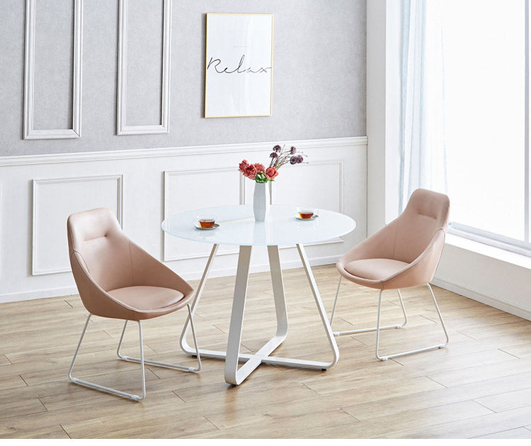 ダイニングチェア 2脚セット チェア おしゃれ シェルチェア アイボリー ピンク PU カジュアル 椅子 イス いす リビング デスクチェア 食卓(代引不可)