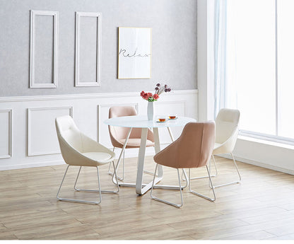 ダイニングチェア 2脚セット チェア おしゃれ シェルチェア アイボリー ピンク PU カジュアル 椅子 イス いす リビング デスクチェア 食卓(代引不可)